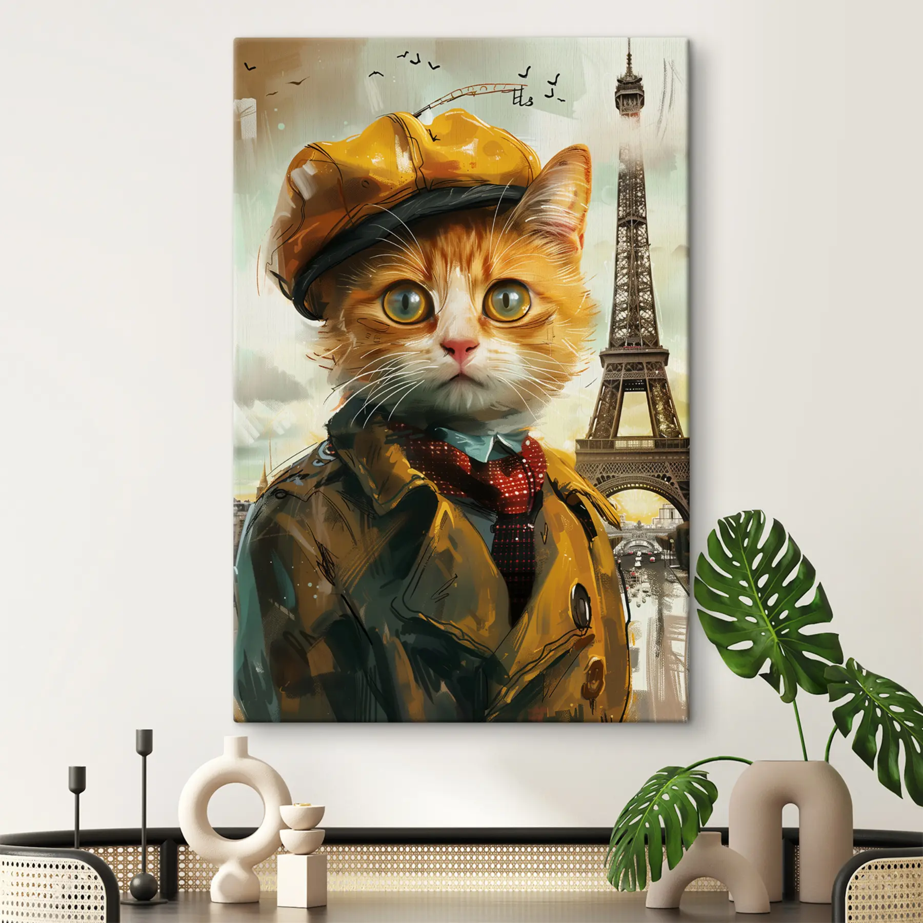 Fototapete Eine Katze in Paris s37456