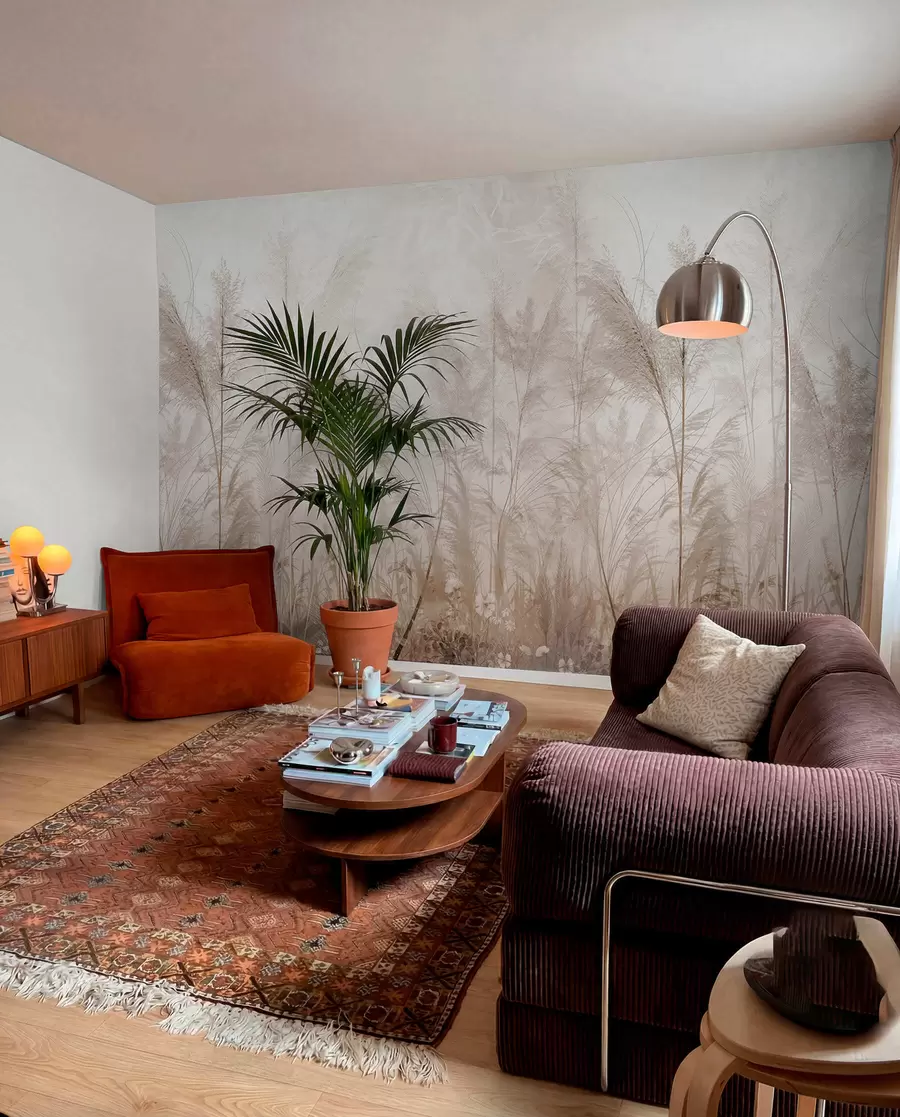 Fototapete Hohe Pflanzen in Pastellfarben u93903d2